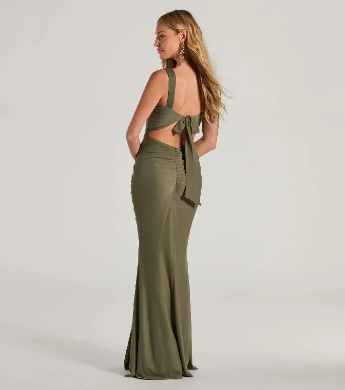 Ashlynn Open Back Ruched Mermaid Formal Dress