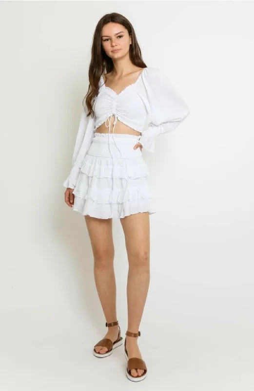 Give Me Fever White Two-Piece Dress