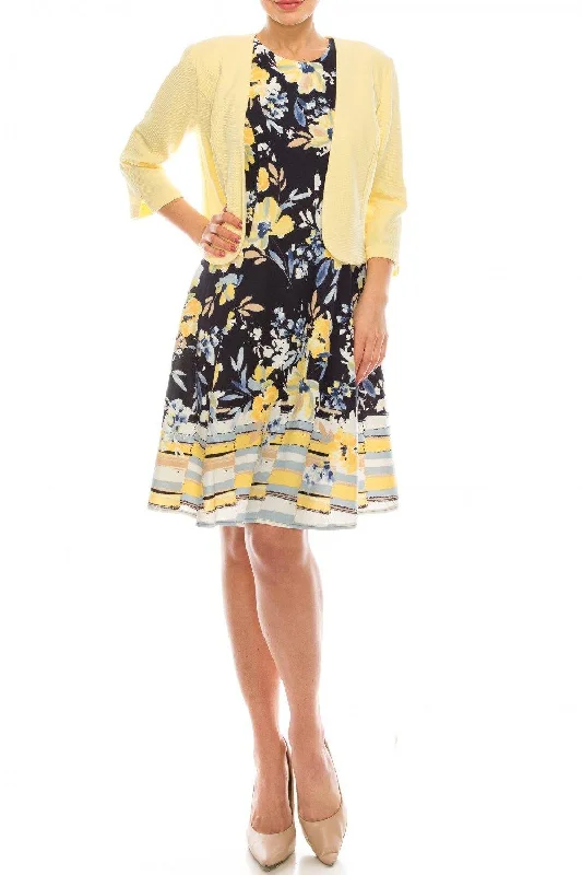 Studio One Floral Printed Two Piece Jacket Dress